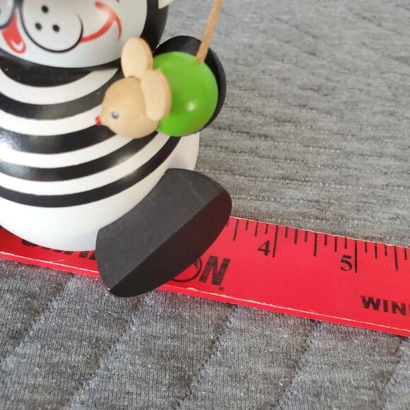 Vintage German Incense Smoker Kitten/Cat w/Pipe & Mouse 4" Black & White Wooden - Picture 8 of 10